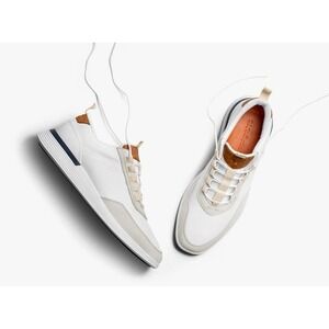 Wolf & Shepherd Victory Crossover Trainer White Italian Leather Sneakers Men 12